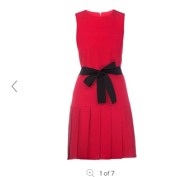 New Gucci Mini Cocktail Red Silk Dress With Ribbon Black Belt.Stunning!$1795 8 - Picture 1 of 11